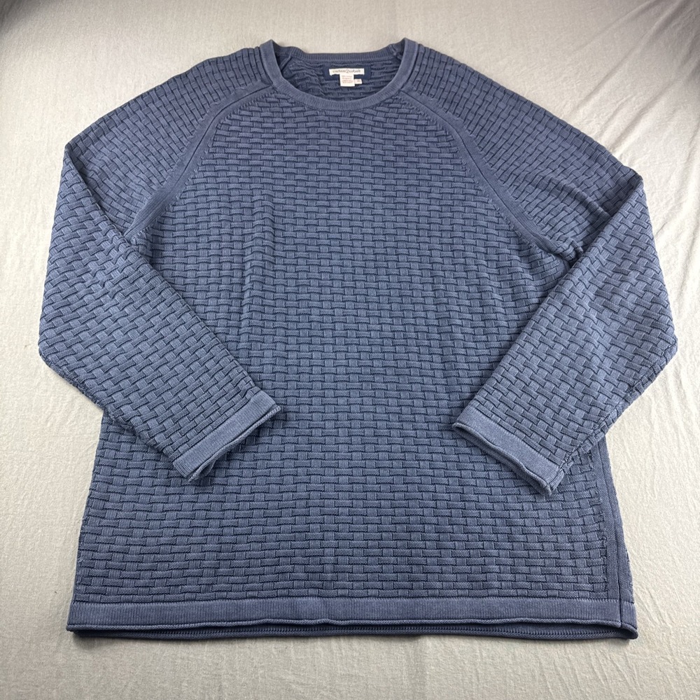 Carbon2Cobalt Sweatshirt Mens XL Blue Geometric Knit Sweater Long Sleeve Preppy